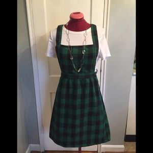 Vintage Green and black checked jumper.